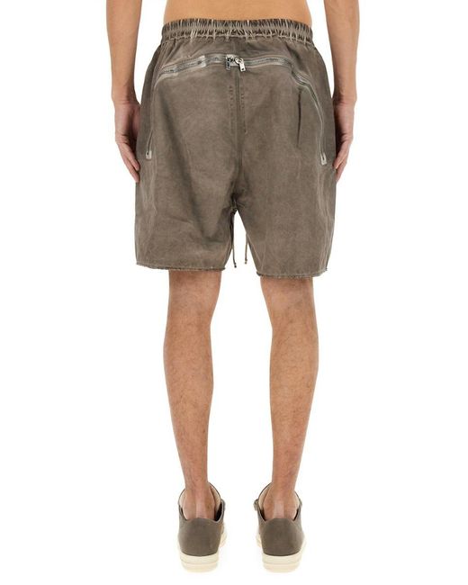 Rick Owens Natural Zippered Bermuda Shorts for men