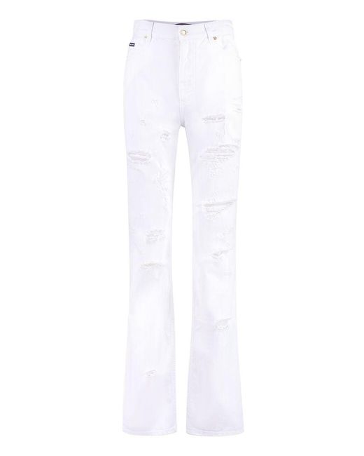Dolce & Gabbana White 5-Pocket Straight-Leg Jeans