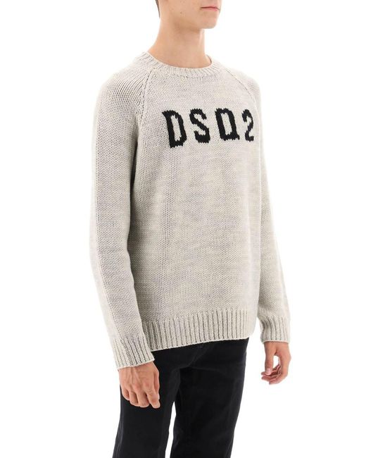 DSquared² Gray Dsq2 Wool Sweater for men