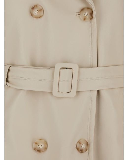 Urbancode Natural Double-Breasted Trench Coat With Wide Notched Revers