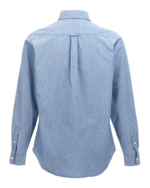 Maison Kitsuné Blue 'Fox Head Classic' Shirt for men