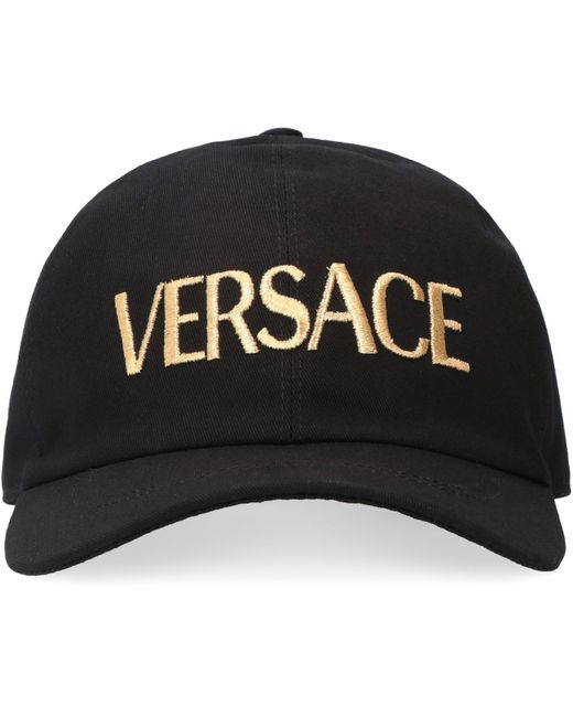 Versace Black Logo Embroidery Baseball Cap