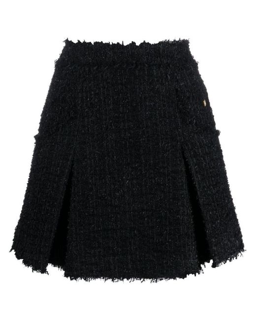 Balmain Black Pleated Mini Skirt