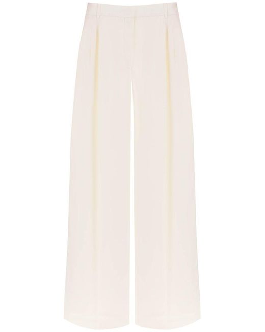 Alexander McQueen White Double Pleated Palazzo Pants With