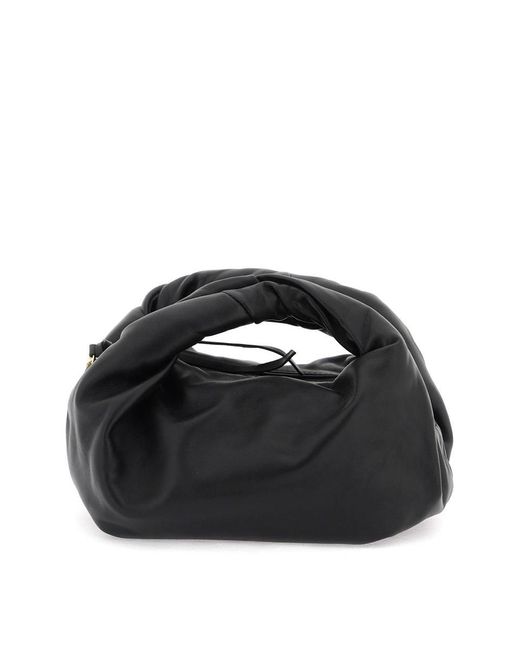 Dries Van Noten Black Slouchy Leather Handbag With A