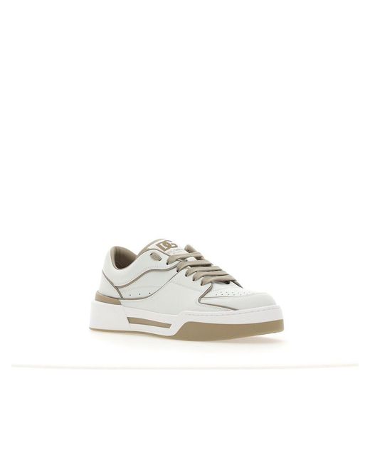 Dolce & Gabbana White New Roma Leather Sneakers for men