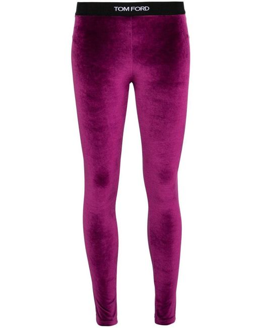Tom Ford Purple Leggings With Logo Band