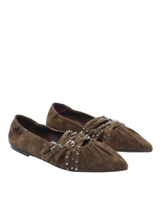 Ash Brown Flat Shoes