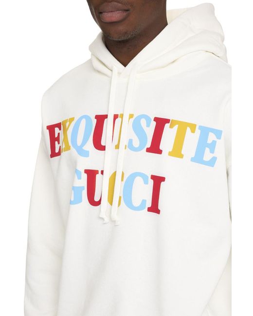 Gucci White Cotton Hoodie for men