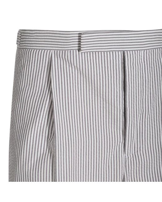 Thom Browne Blue Striped Tailored Shorts for men