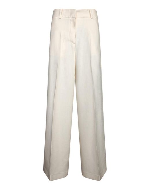 MSGM White Wide-Leg Trousers With Tailored Fit