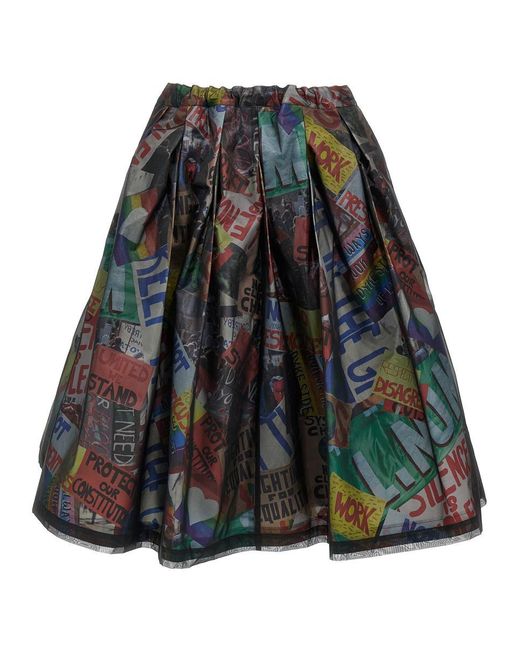 Comme des Garçons Multicolor Structured Midi Skirt