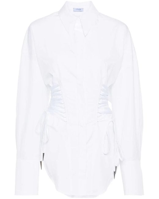 Mugler White Shirt With Lace Detail