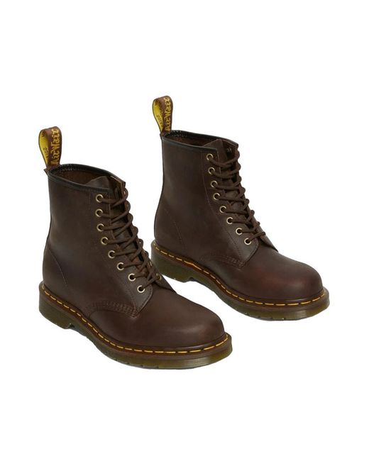 Dr. Martens Brown Anfibi Stringati 1460 Dark for men