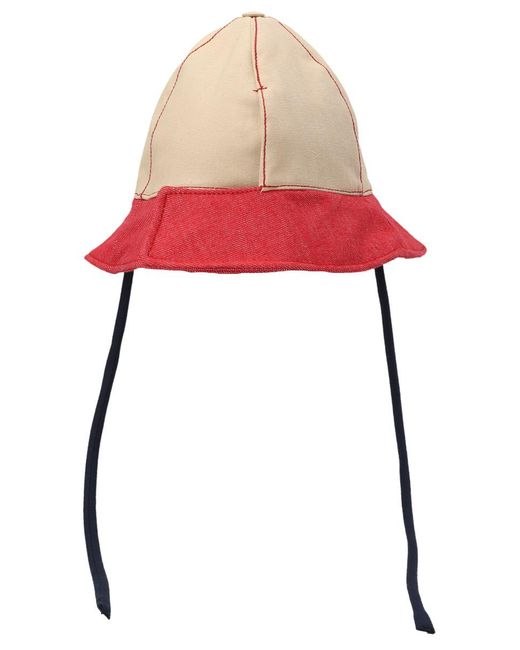Sunnei Red Unnei Denim Bucket Hat for men