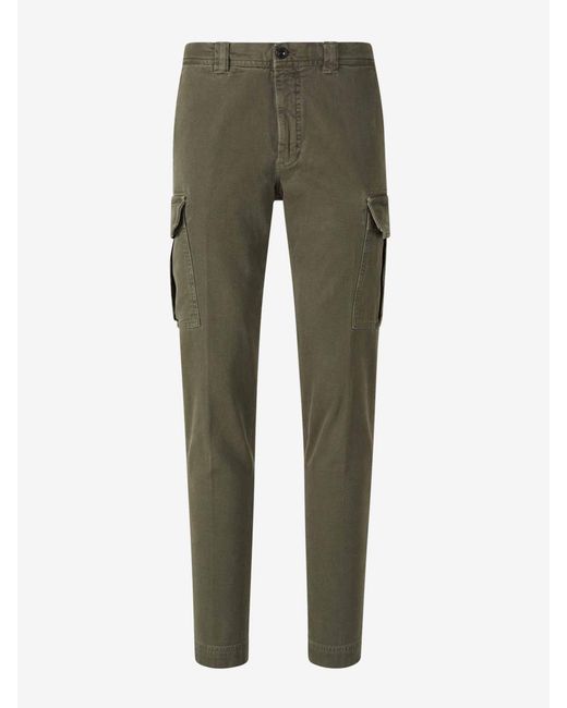 Incotex Green Cotton Cargo Pants for men