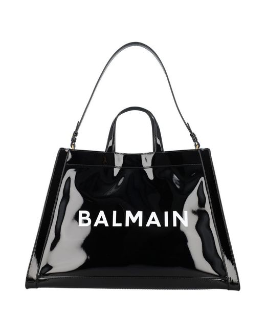 Balmain Black Olivier's Patent Tote Bag