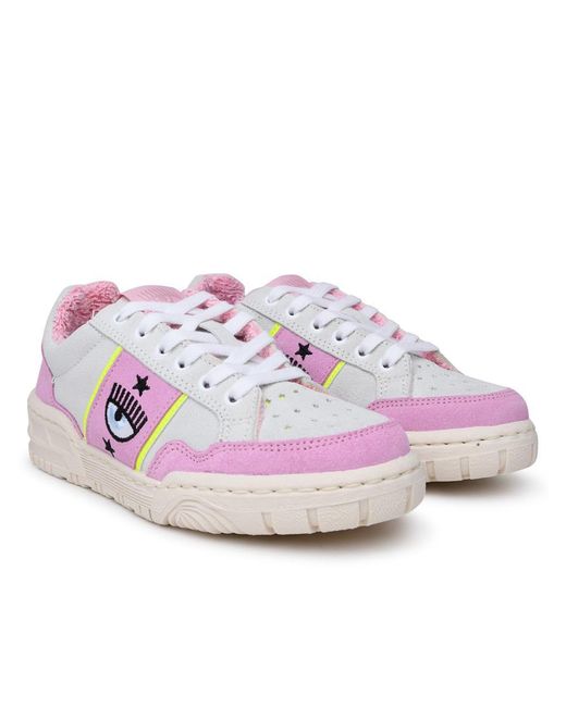 Chiara Ferragni Pink Suede Cf1 Sneakers