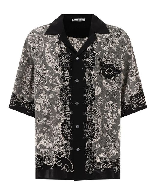 Acne Black Printed Shirt for men