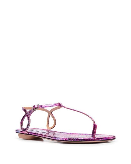 Aquazzura Pink Almost Bare Flat Sandals