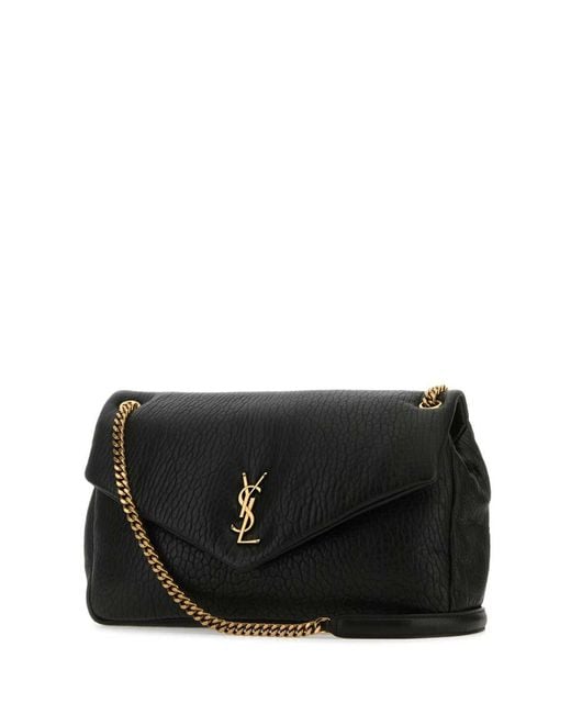 Saint Laurent Black Leather Big Calypso Shoulder Bag