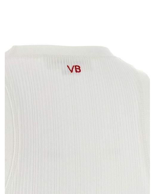 Victoria Beckham White 'Rib Tank' Top