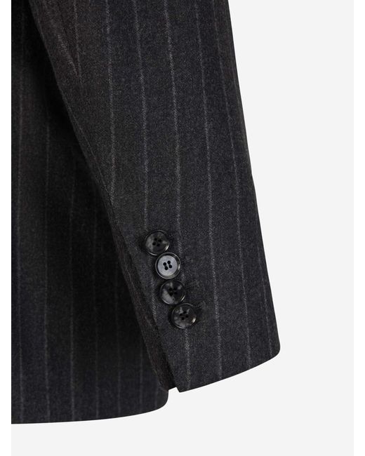 Sartorio Napoli Black Striped Suit for men