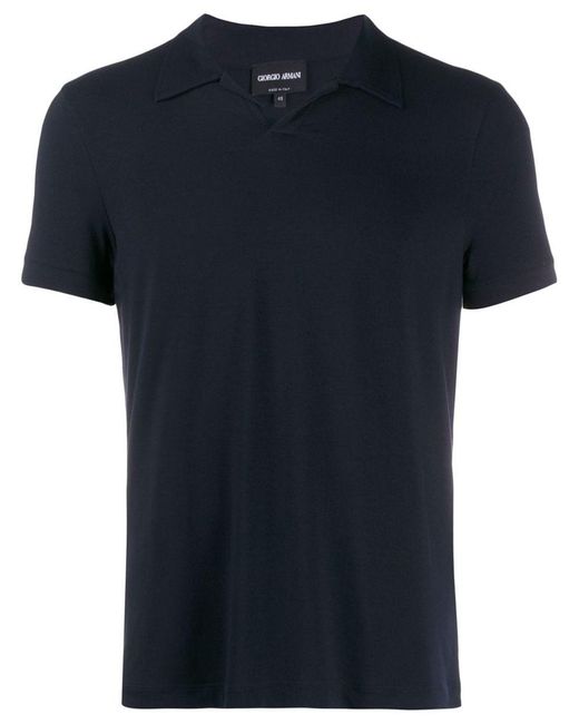 Giorgio Armani Black Shortsleeved Polo Shirt for men