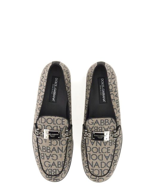 Dolce & Gabbana White Jacquard Slipper for men