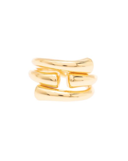 FEDERICA TOSI Metallic 'new Tube' Gold-colored Ring In 18k Gold-plated Bronze Woman