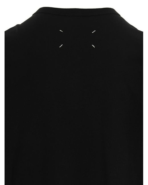 Maison Margiela Black Logo Embroidery T-shirt for men