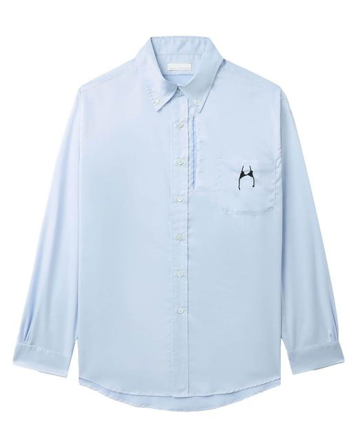 Random Identities Blue Long Sleeve Shirt With Bra Logo for men
