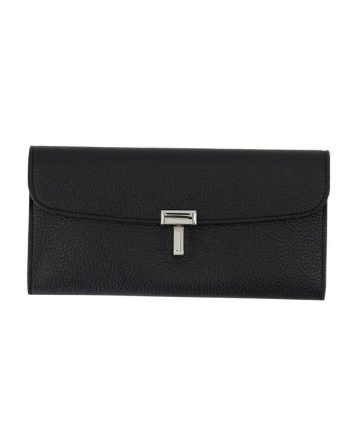 Totême  Black T-Lock Grained Coin Purse