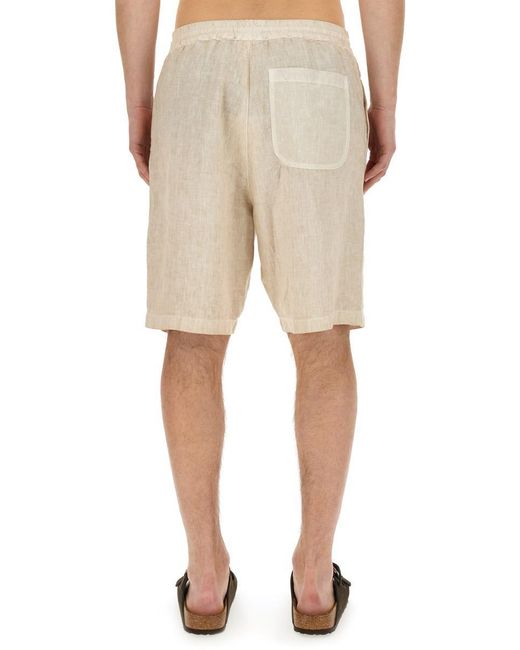 120% Lino Natural Linen Bermuda Shorts for men