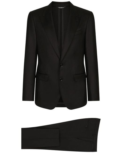 Dolce & Gabbana Black Two-Piece Single-Breasted Suit for men