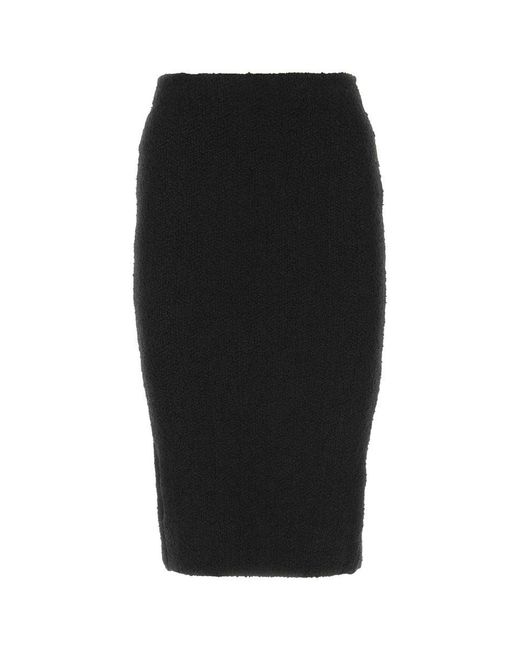 Bottega Veneta Black Terry Fabric Skirt