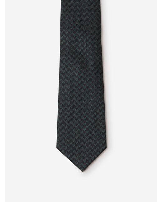 Isaia Black Houndstooth Tie for men