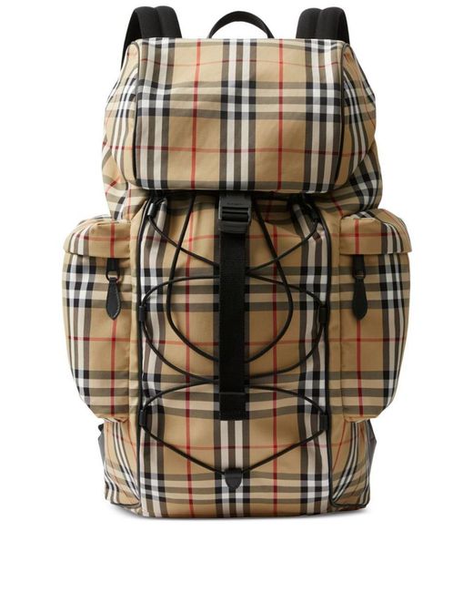 Burberry Black Murray Archive Check Backpack for men