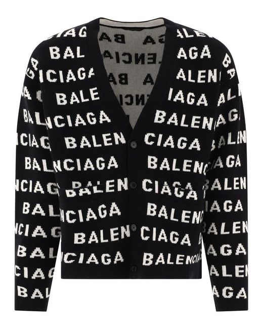Balenciaga Black Cardigan With Logo for men