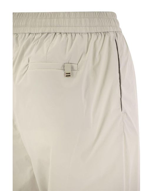 Herno White Light Stretch Nylon Trousers