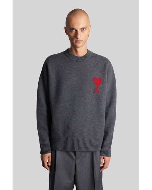 AMI Gray Knitwear for men