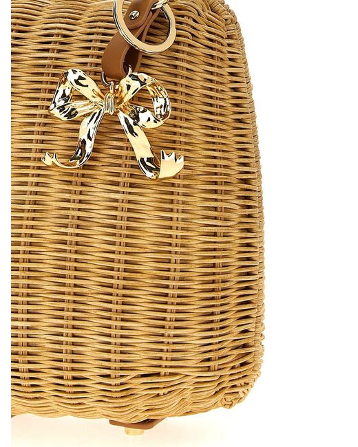 Self-Portrait Natural Rattan Handbag