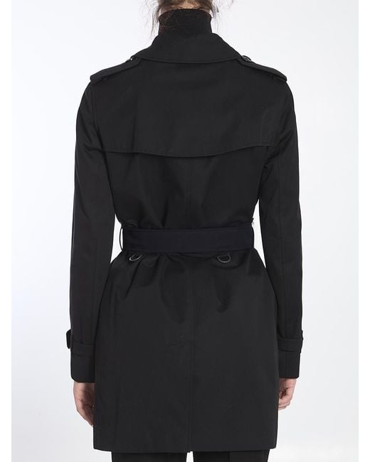 Burberry Black Short Kensington Heritage Trench Coat