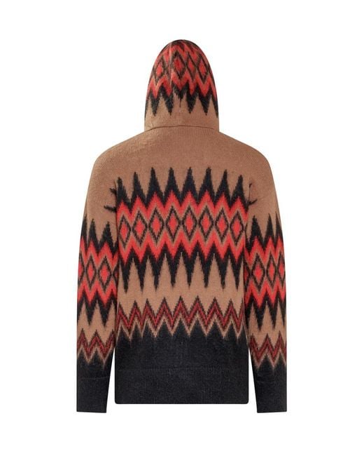 Laneus Red Hooded Sweater for men