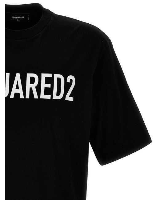 DSquared² Black Logo Print T-Shirt for men