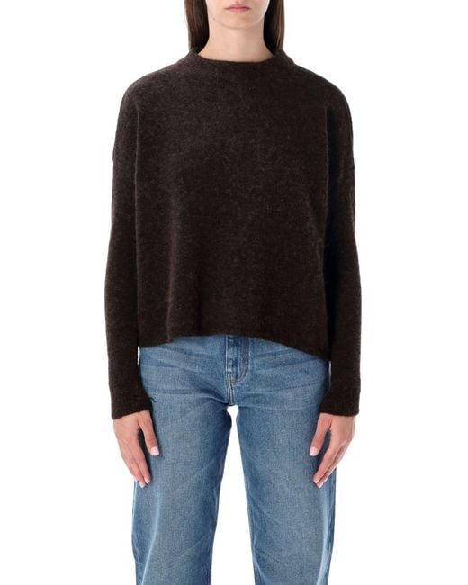Sessun Black Wool Knit Sweater With Relaxed Fit