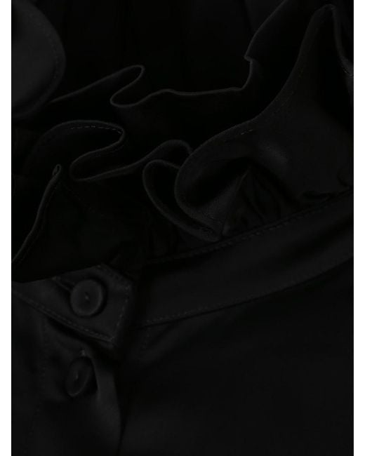 Jil Sander Black Ruffle Blouse