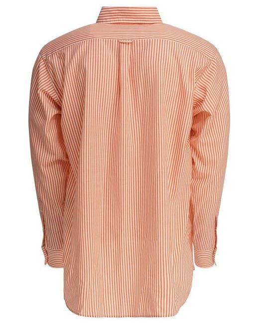 Beams Plus Pink "Wool Stripe" Shirt for men