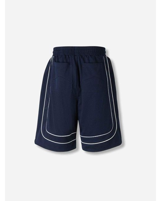Rhude Blue Collegiate Logo Shorts for men