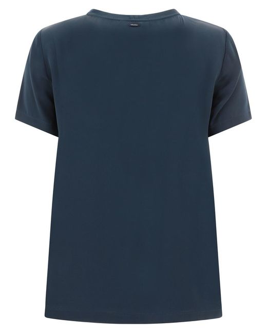 Max Mara Blue "rebecca" Satin T-shirt